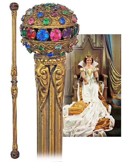 Appraisal: Jeweled Gilt Brass Scepter -Ca -Gilt brass scepter fashioned in