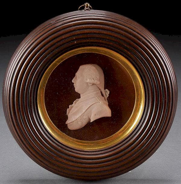 Appraisal: A FINE WAX CAMEO PROFILE PORTRAIT OF GEORGE III A