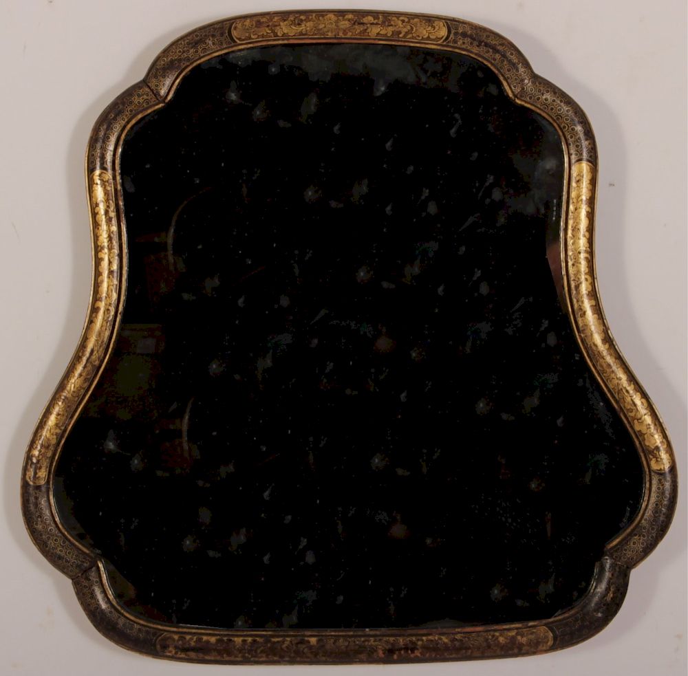 Appraisal: Chinoiserie Gilt Decorated Cartouche Easel Mirror Late th C x