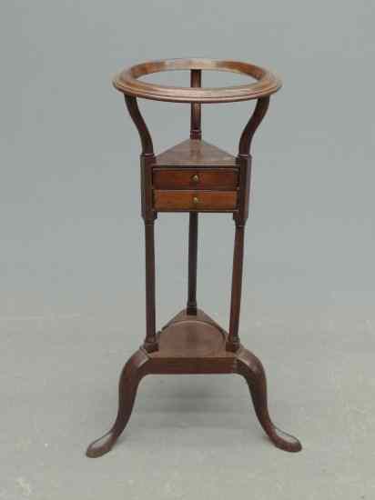 Appraisal: th c two drawer wig stand '' Ht