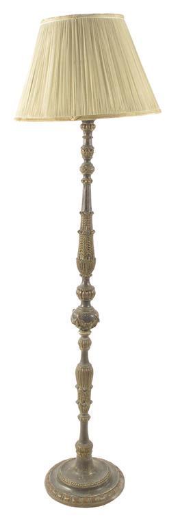 Appraisal: A carved wood and parcel gilt standard lamp