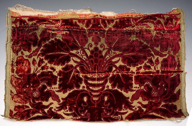 Appraisal: A LATE TH TH CENTURY ITALIAN SILK VELVET PANEL with