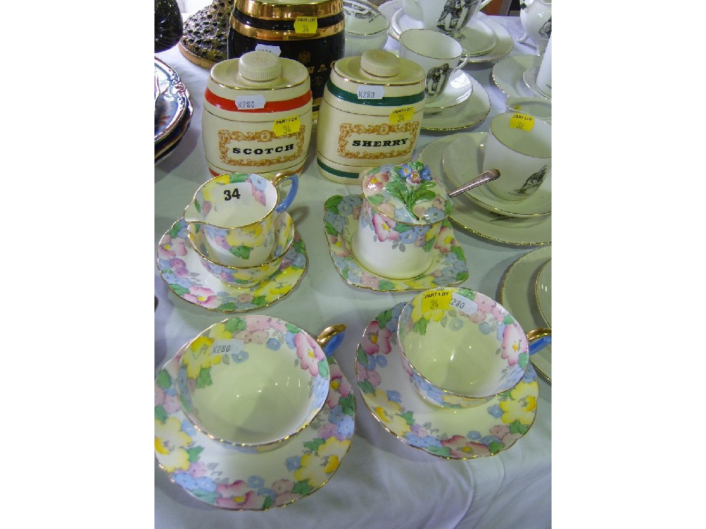 Appraisal: A collection of Crown Staffordshire Tea For Two wares with