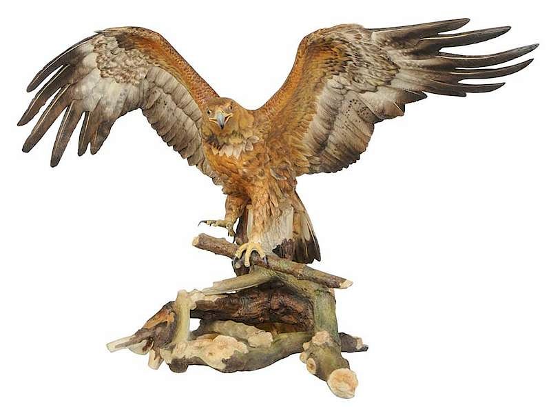 Appraisal: Monumental Boehm Golden Eagle with Case American limited edition porcelain