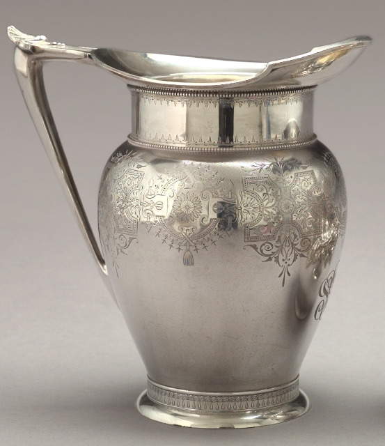 Appraisal: Fine Gorham Strapwork-Engraved Sterling Silver Iced Water Pitcher the stylishly