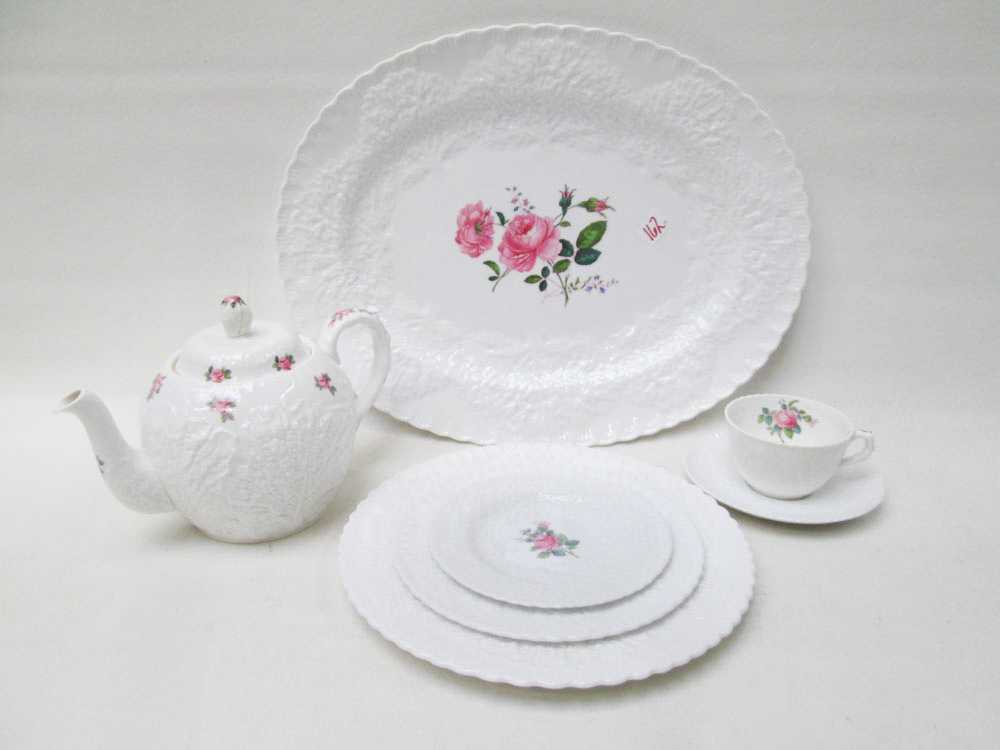 Appraisal: SPODE BRIDAL ROSE CHINA SET eighty-nine pieces comprised of dinner