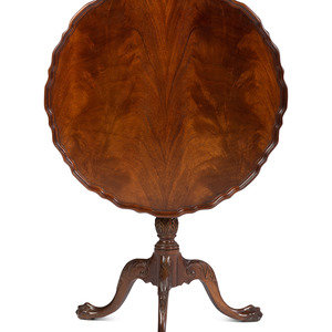 Appraisal: A Chippendale Style Mahogany Pie Crust Tilt Top Table Modern