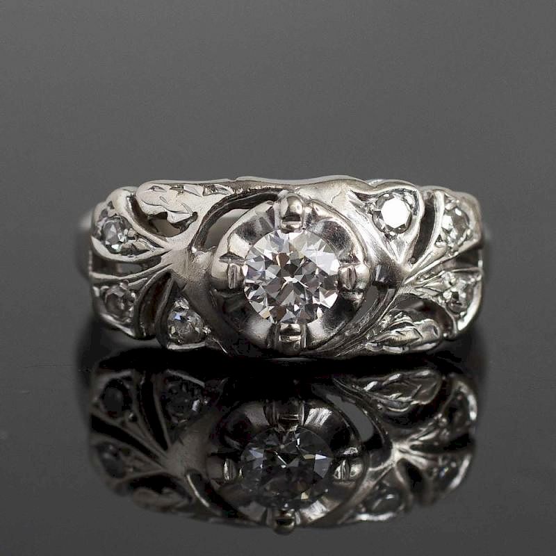 Appraisal: Diamond k White Gold Ring Diamond k white gold ring