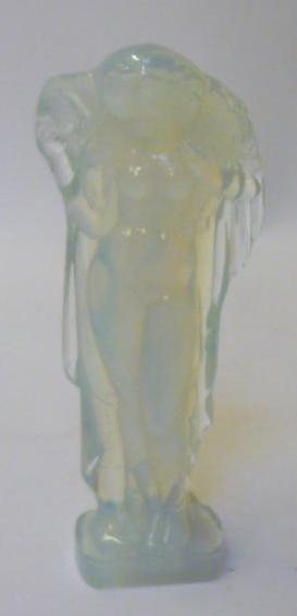 Appraisal: A SABINO BLUE OPALESCENT FIGURE modelled as a young female