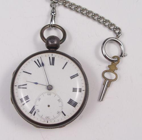 Appraisal: 'S BRITISH SILVER POCKET WATCH Approx size pocket watch with