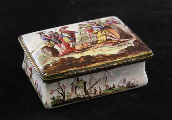 Appraisal: An th century South Staffordshire enamel box the lid decorated