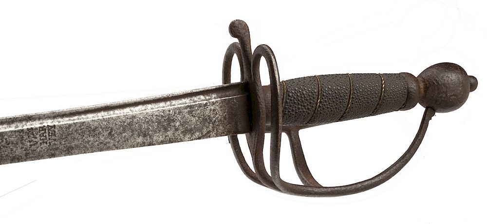 Appraisal: A MID- TH CENTURY BRITISH IRON-HILTED HANGER BY WILLIAM HARVEY