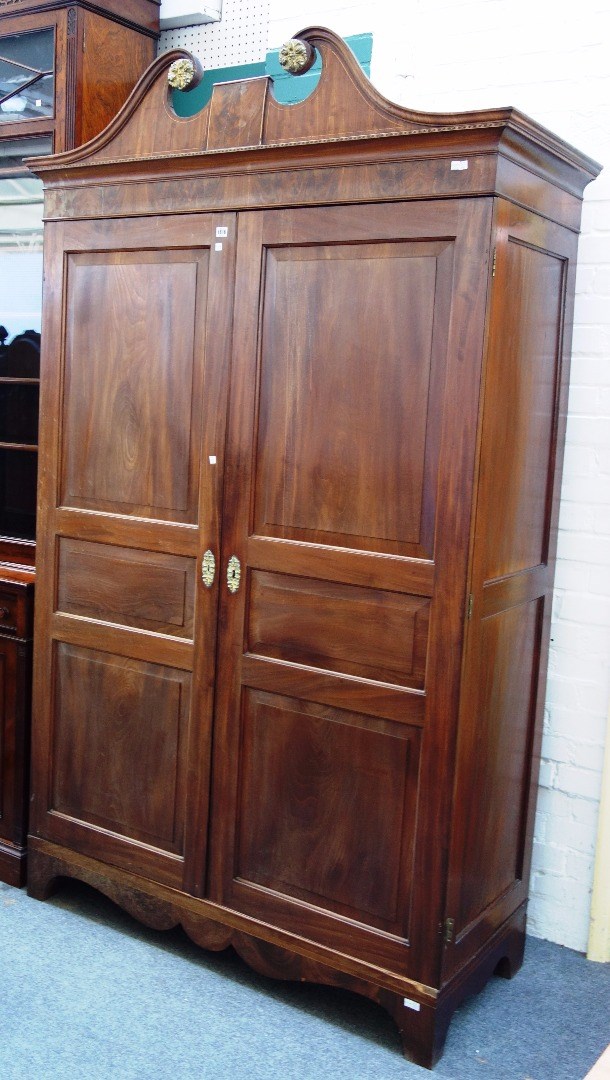 Appraisal: A George III gilt metal mounted mahogany 'Jersey' wardrobe the