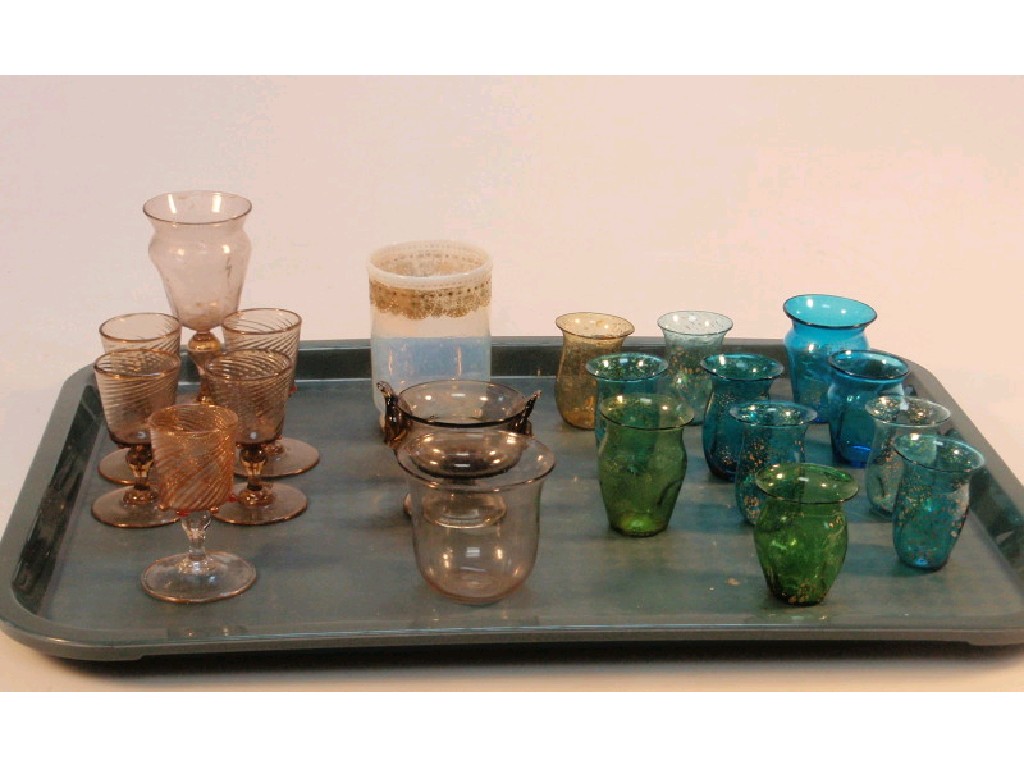 Appraisal: A collection of miniature and Venetian and Romanesque goblets and