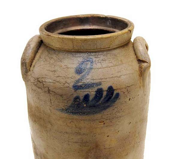 Appraisal: Early Gallon Blue Decorated Stoneware Crock Early Gallon Blue Decorated