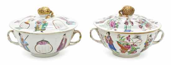 Appraisal: A Pair of Chinese Export Famille Rose Porcelain Covered Bowls