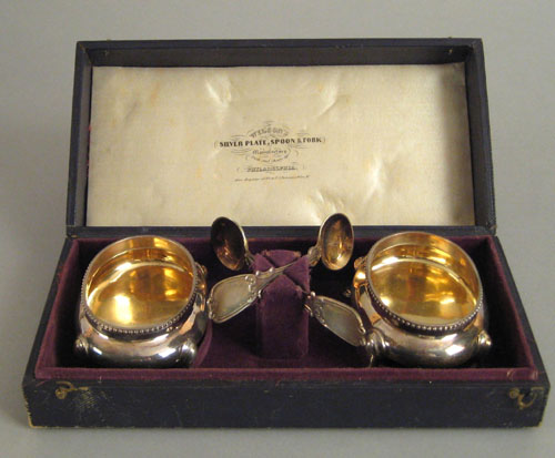 Appraisal: Philadelphia cased silver condiment set mid th c by R