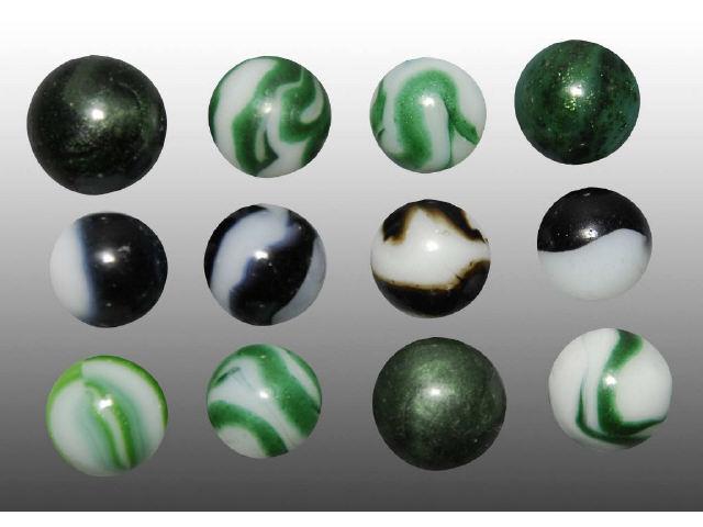 Appraisal: Lot of Machine Made Adventurine Marbles Description Green marbles with