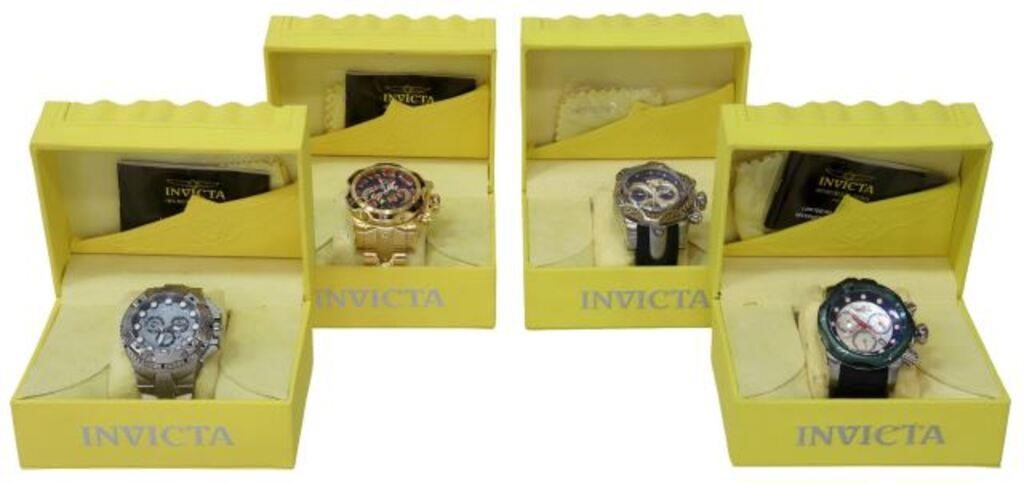 Appraisal: lot of Men's bold statement fashion wristwatches all Invicta Chronograph