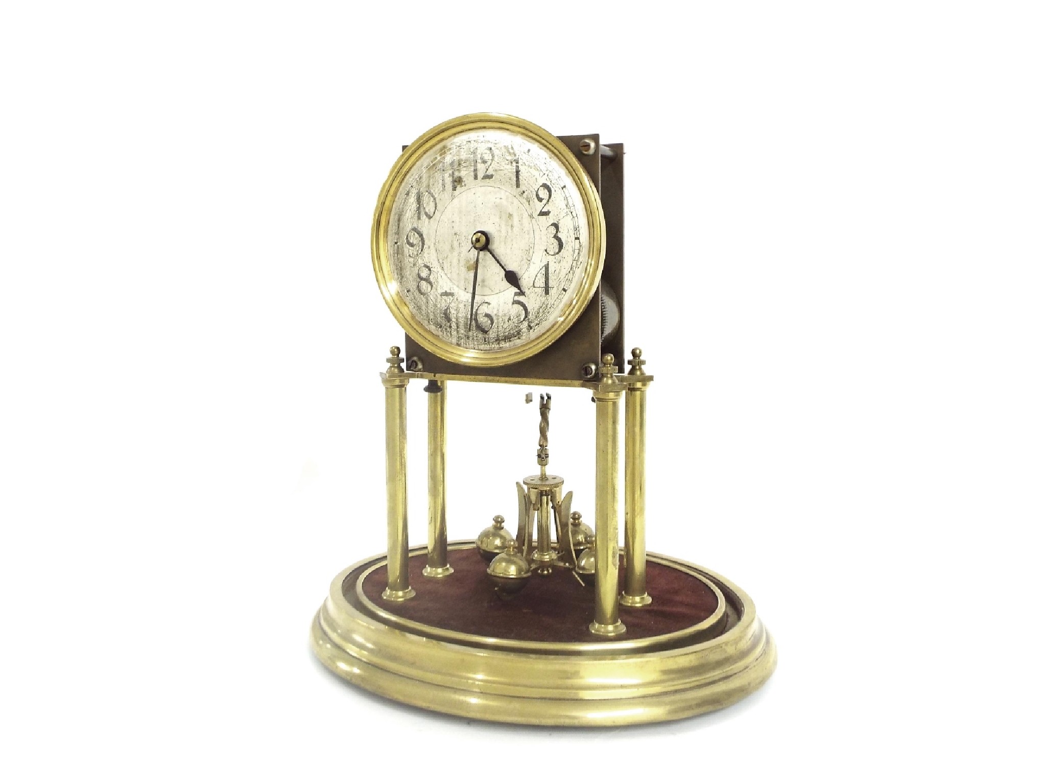 Appraisal: Torsion day two train mantel clock model striking on a