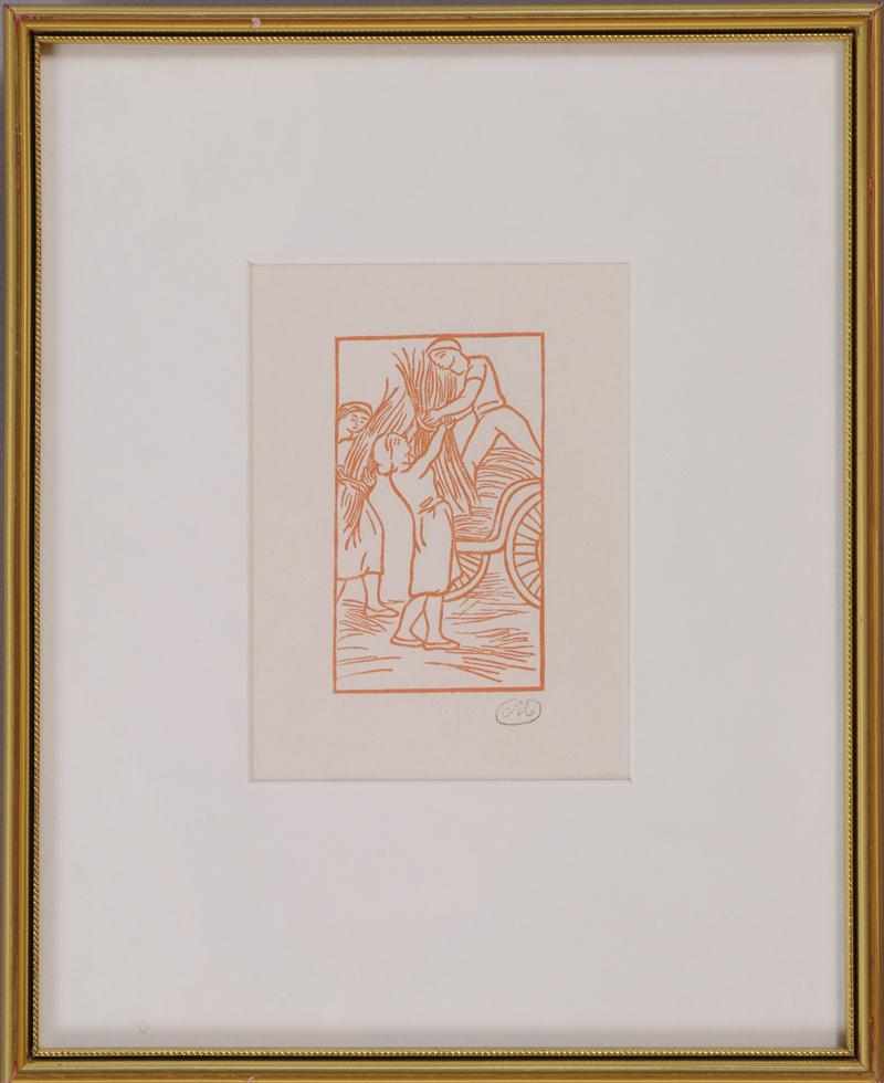 Appraisal: AFTER ARISTIDE MAILLOL VIRGIL FROM ''LES GEORGIQUES'' Woodcut in sanguine