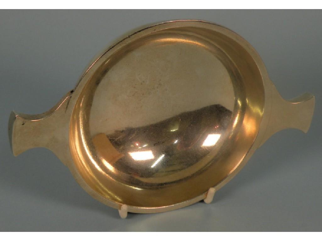 Appraisal: A silver quaich with tapering handles inscribed W L T