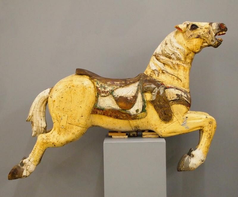 Appraisal: Carousel horse An early th century painted wood carousel horse