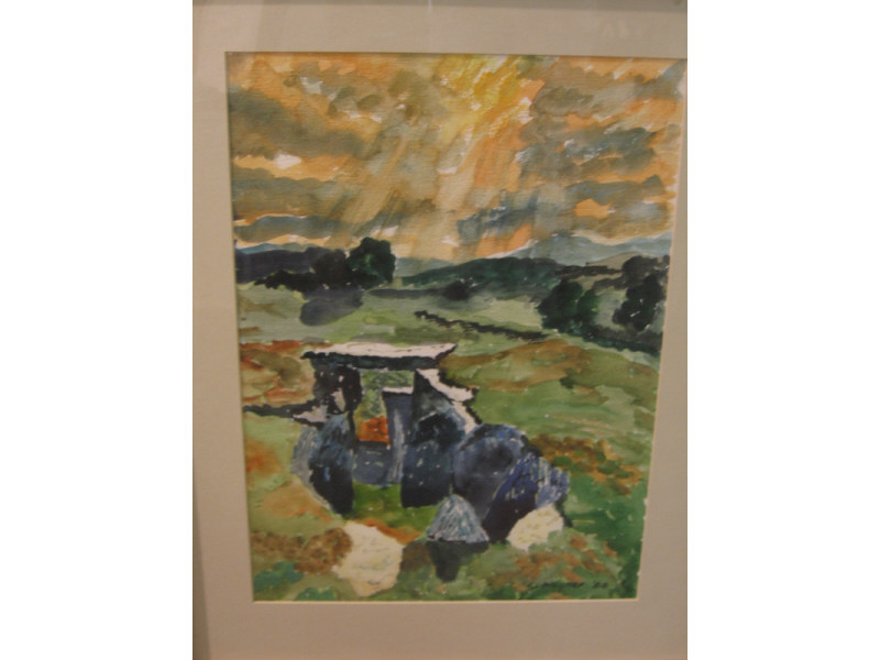 Appraisal: S WAGNER AMERICAN TH CENTURY Landscape with stone archway signed