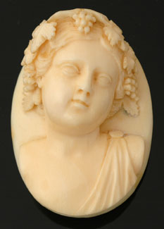 Appraisal: CARVED IVORY CAMEO BROOCH