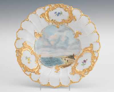 Appraisal: A Meissen Porcelain Scenic Cabinet Plate Molded porcelain cabinet plate