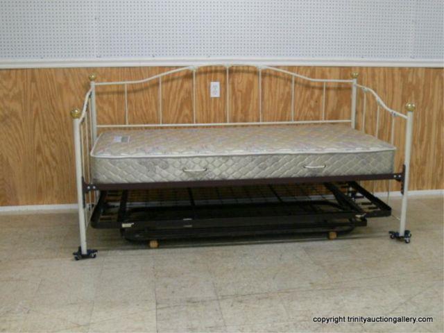 Appraisal: Cast Iron Frame Day Bed with a Trundle Bed -