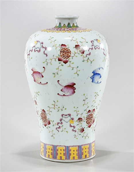 Appraisal: Chinese famille rose porcelain vase with bats fruit and shou