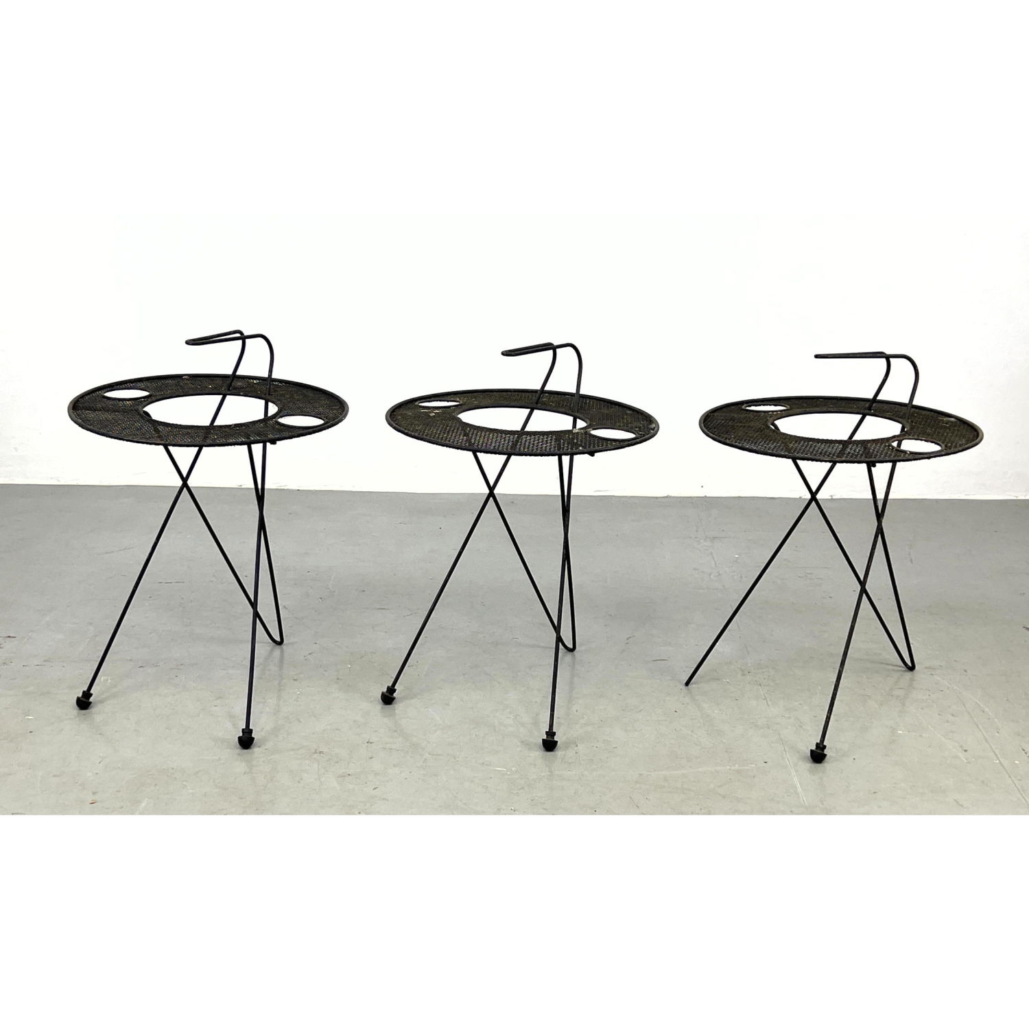 Appraisal: Sol Bloom Style Wire Atomic Side Tables Dimensions H inches