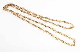 Appraisal: A ct gold fancy link opera length chain length approximately