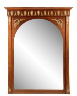 Appraisal: French Empire Style Tabernacle Mirror w Ormolu Continental late th