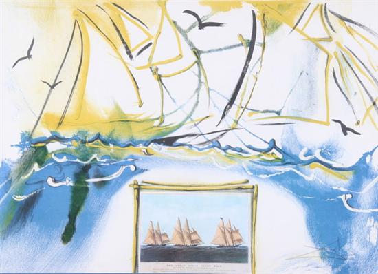 Appraisal: SALVADOR DALI Spanish - AMERICAN YACHT RACING signed lower right