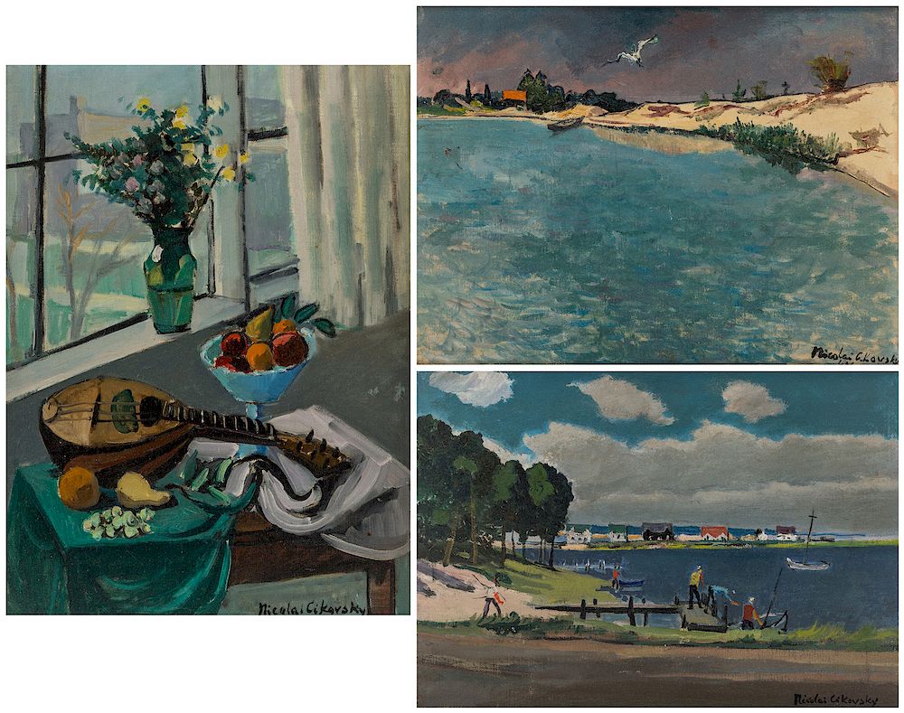 Appraisal: A GROUP OF THREE PAINTINGS OF LONG ISLAND BY NIKOLAI