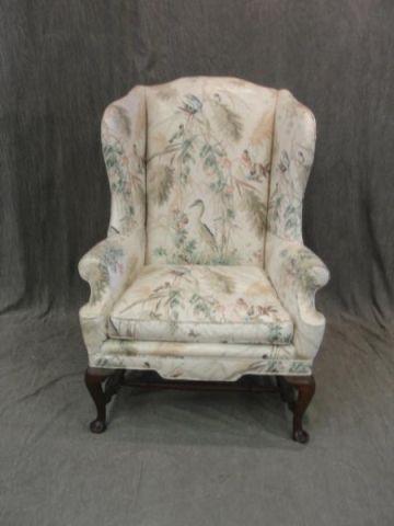 Appraisal: English Chintz Upholstered Wing Chair From a New Rochelle home