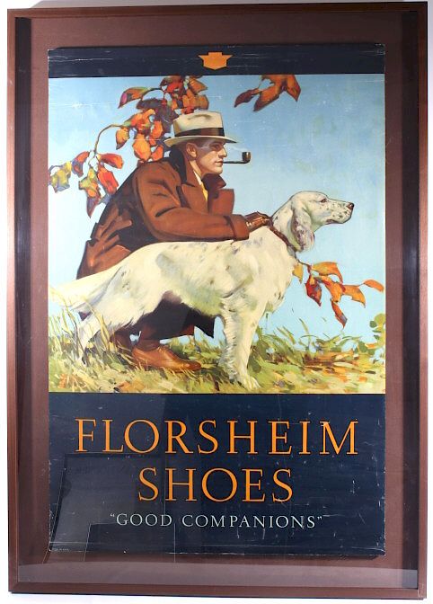 Appraisal: Early 's Florsheim Shoe Advertising Lithograph Featured in this lot