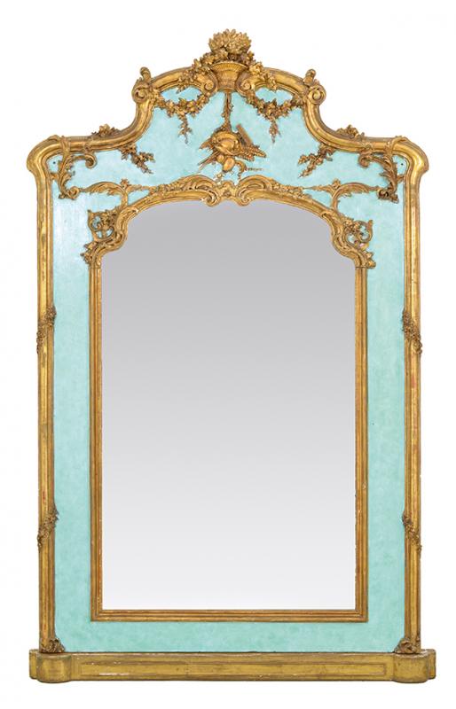 Appraisal: A SUBSTANTIAL PAINTED AND GILTWOOD PIER MIRROR TH CENTURY AND