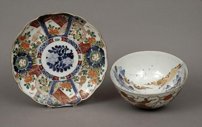 Appraisal: Chinese Imari Porcelain Charger Together with a Chinese porcelain bowl