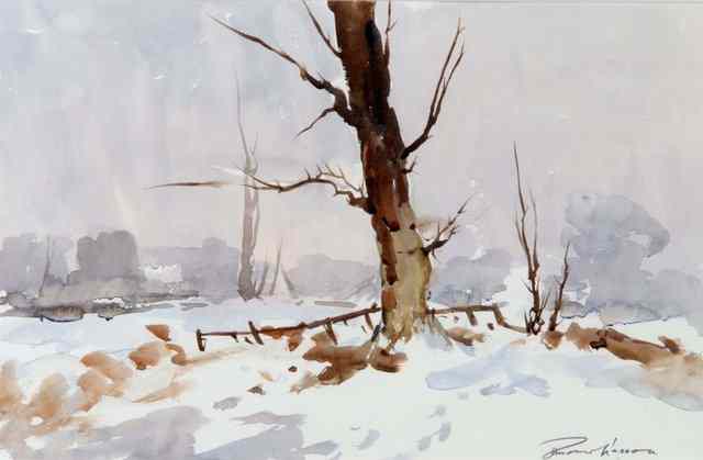 Appraisal: EDWARD WESSON - Winter scene in Godalming signed lower right