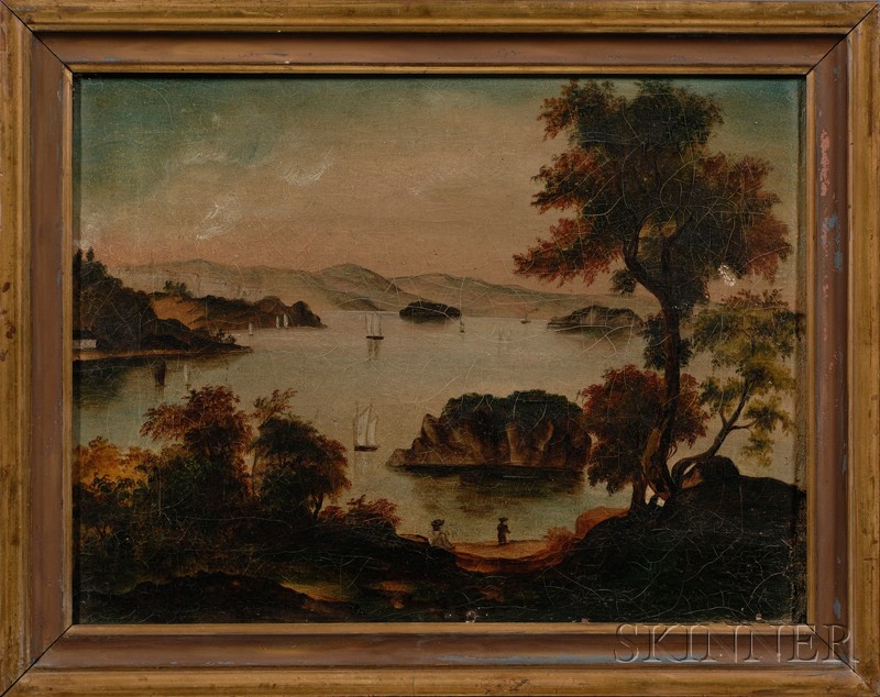 Appraisal: Framed th Century American School Oil on Canvas Hudson River