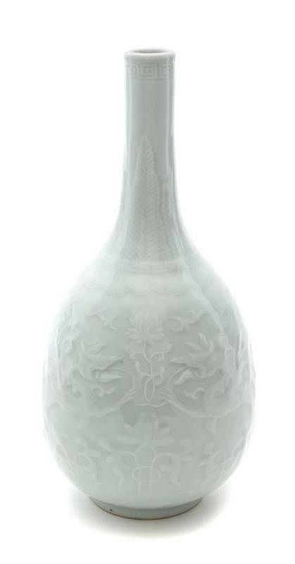 Appraisal: A Monochrome Glaze Porcelain Bottle Vase Height inches A Monochrome