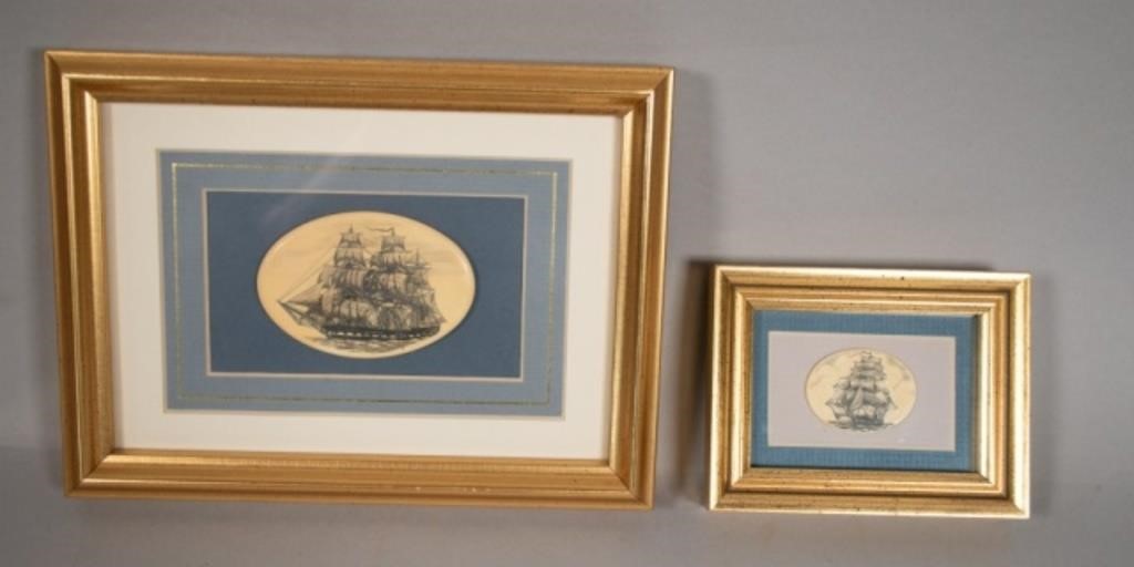 Appraisal: SCRIMSHAW ART BARLOW DESIGNStephen Barlow American marine and wildlife artist