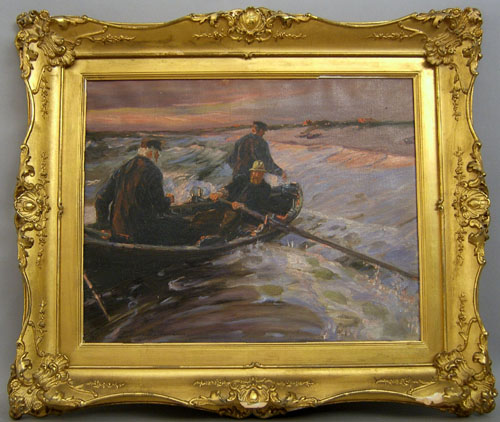 Appraisal: Ludwig Julius Christian Dettmann after oil on canvas of men