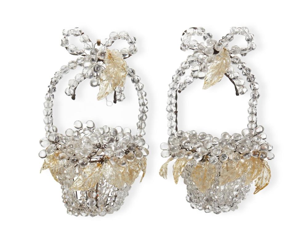 Appraisal: A pair of Italian crystal wall sconces th Century Each