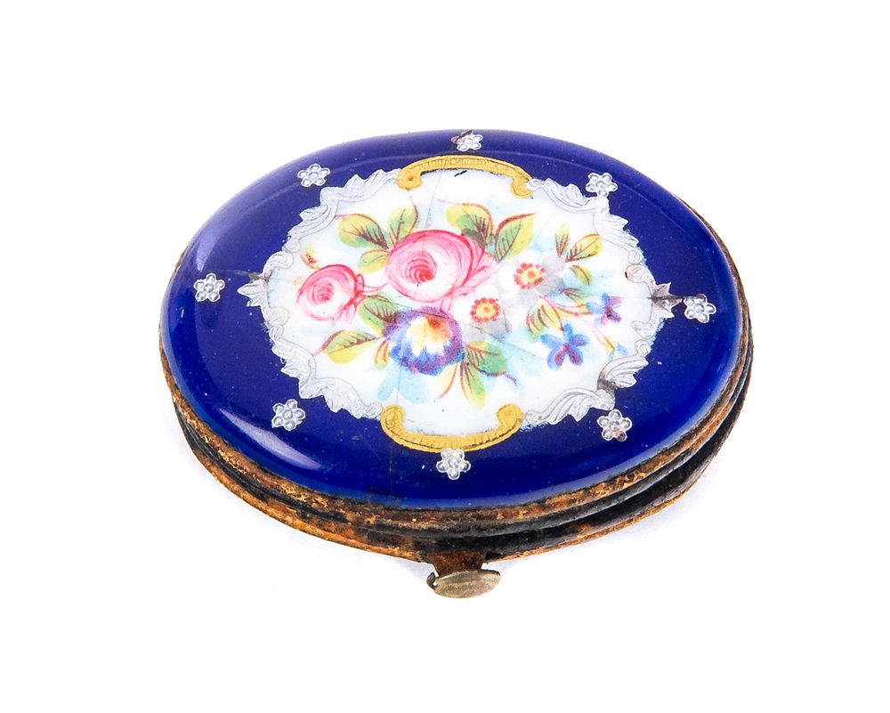 Appraisal: Porcelain Enamel Folding change purse box Porcelain Enamel Folding change