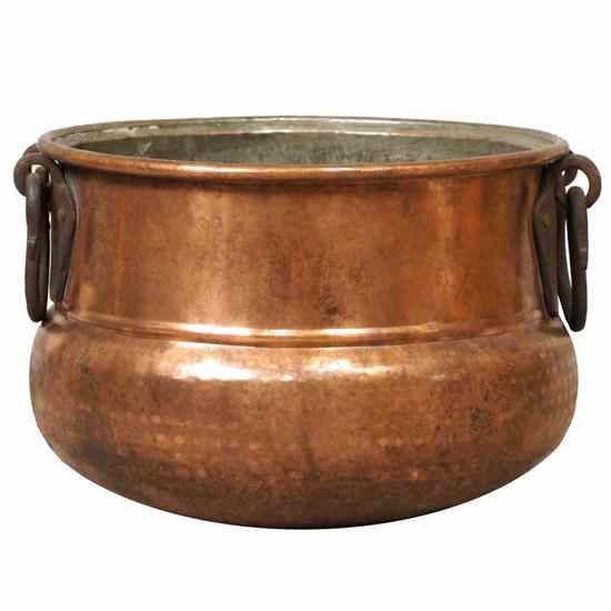 Appraisal: A Turkish Iron Mounted Copper Cauldron circa having a wide