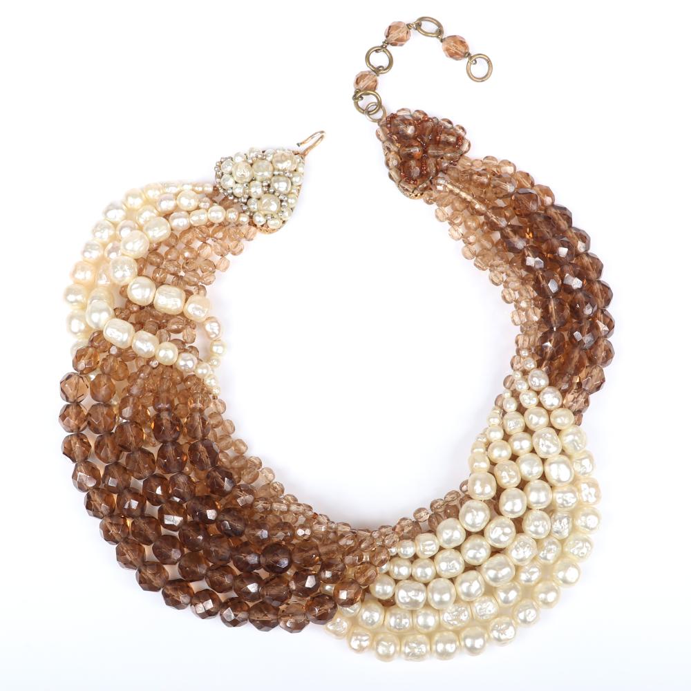 Appraisal: COPPOLA E TOPPO MULTI STRAND LOOPING WOVEN COLLAR NECKLACE WITH